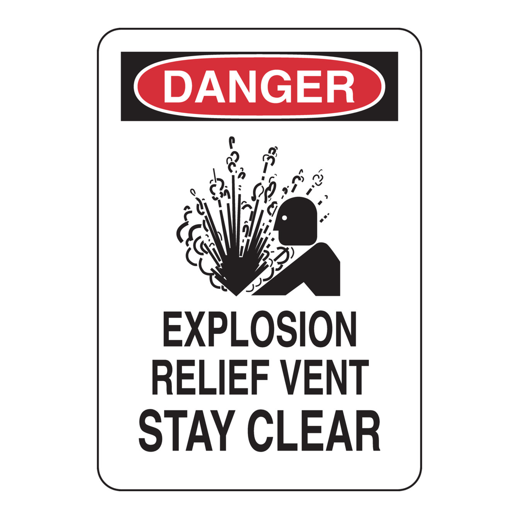 Brady DANGER Explosion Relief Vent Stay Clear Sign