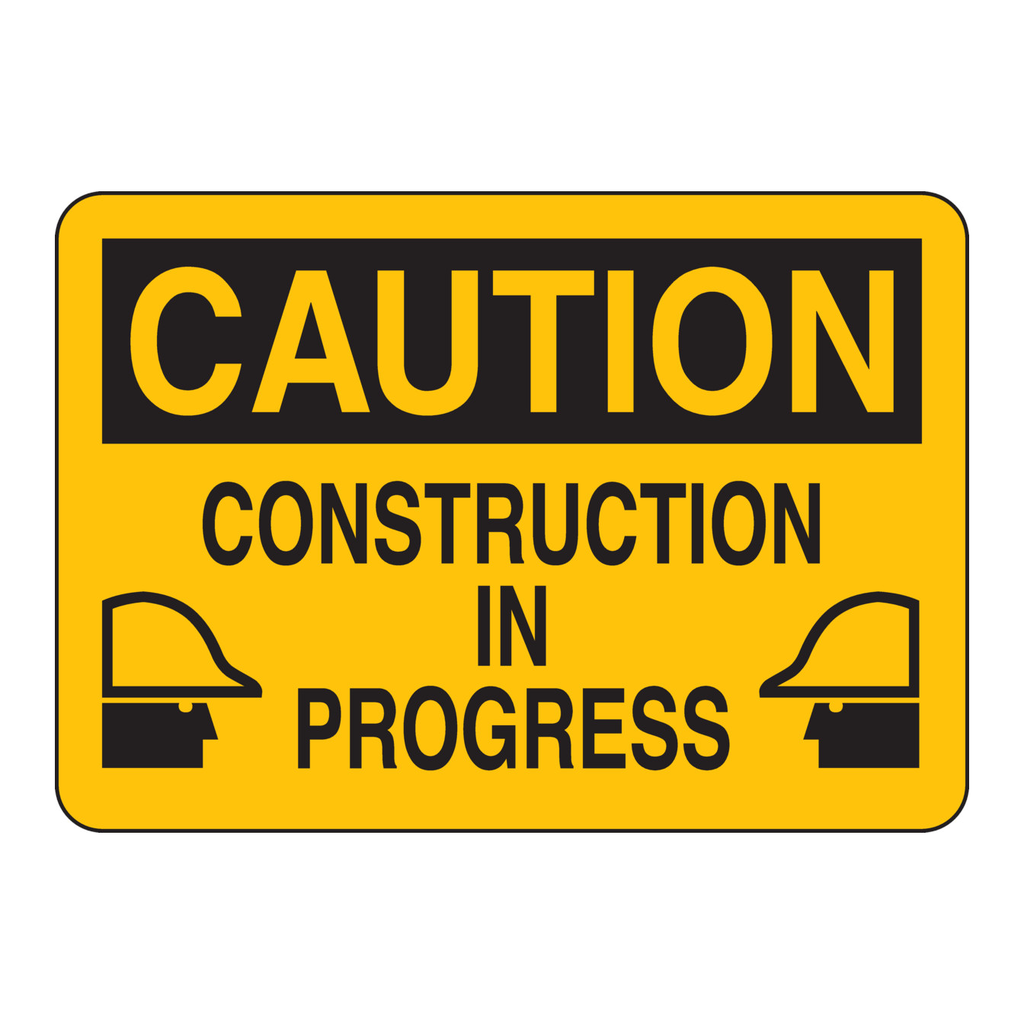Brady CAUTION Construction In Progress Sign