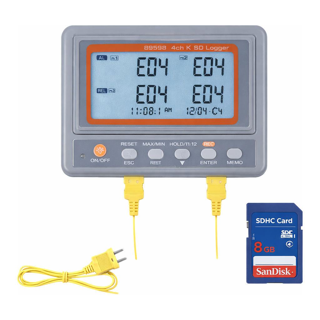 AZ Wallmount SD-card Logging 4-Channel K-type Thermometer