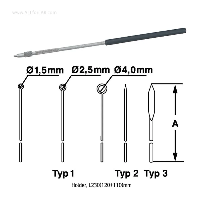 BOCHEM High-grade Aluminium Holder and Stainless-steel Loop · Needle · Lancet