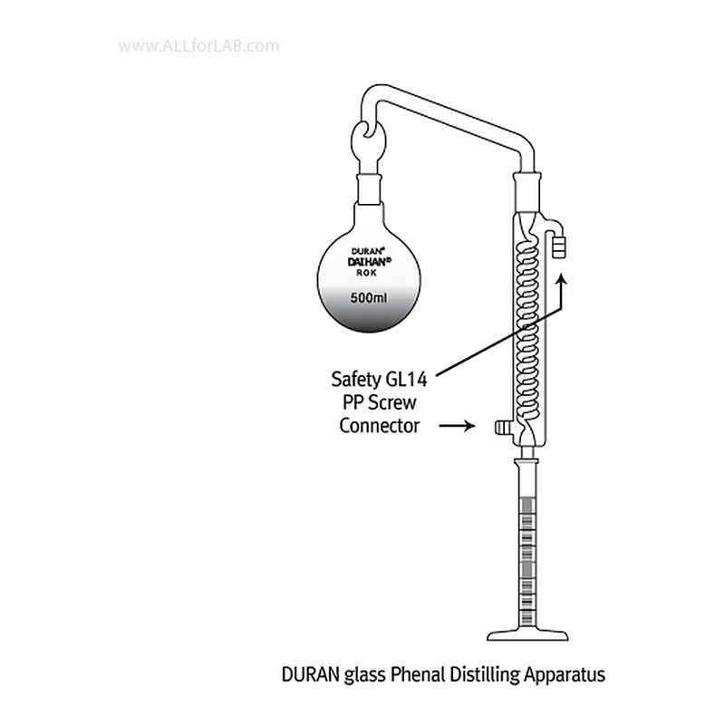 SciLab DURAN glass Phenol Distilling Apparatus