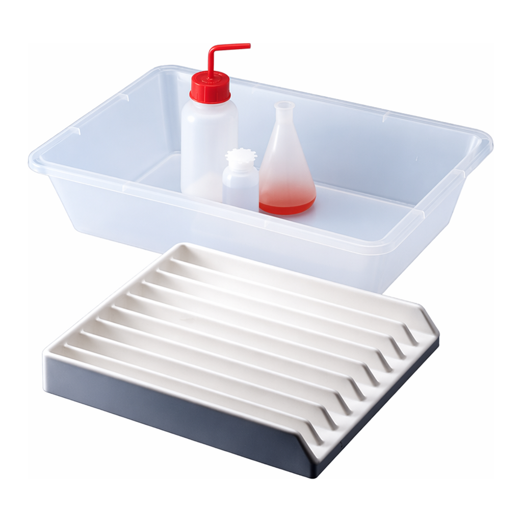 KARTELL PP Bottle Rack & PVC 9-rows Vial TrayUp to 18×500㎖ or 12×1Lit Bottles