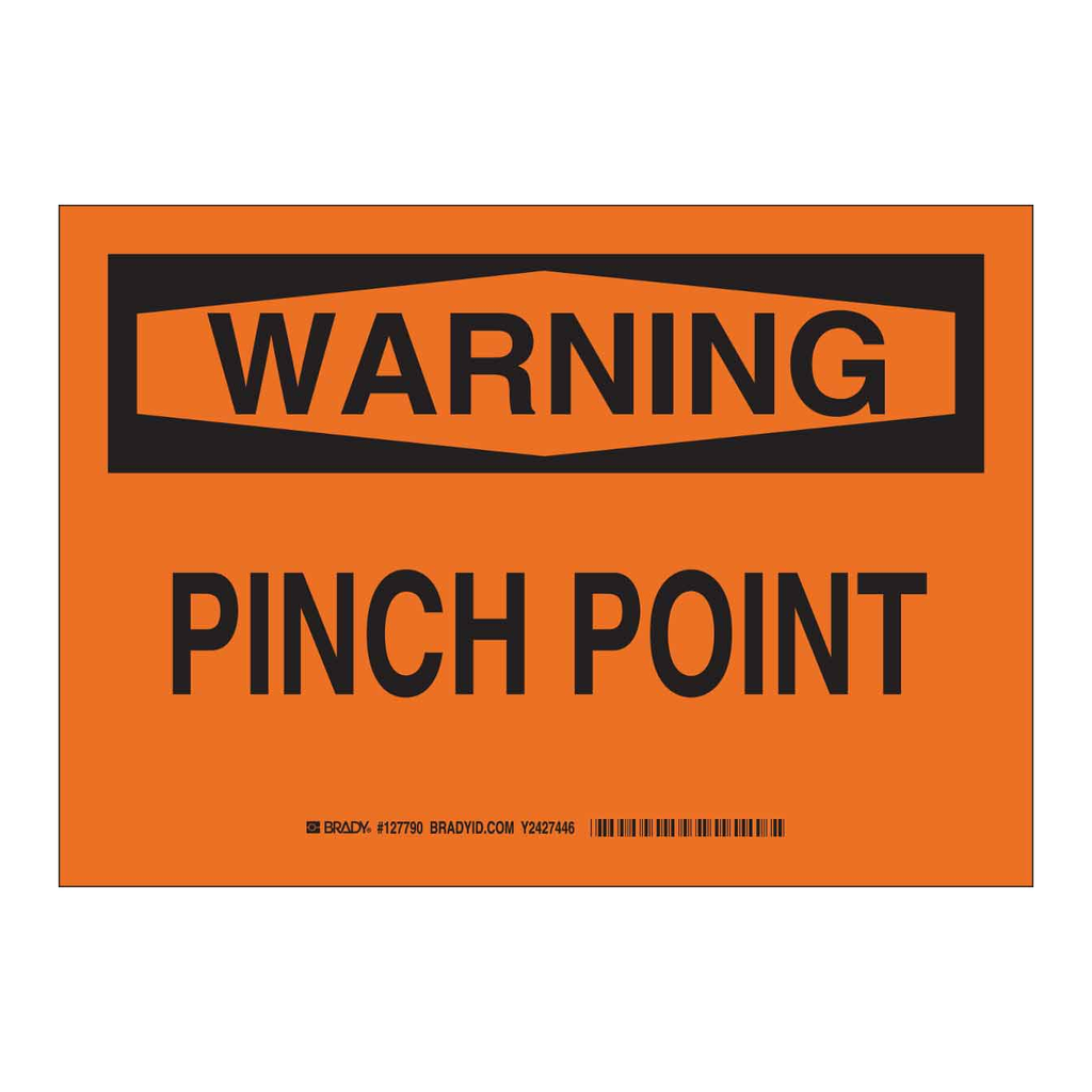 Brady WARNING Pinch Point Sign