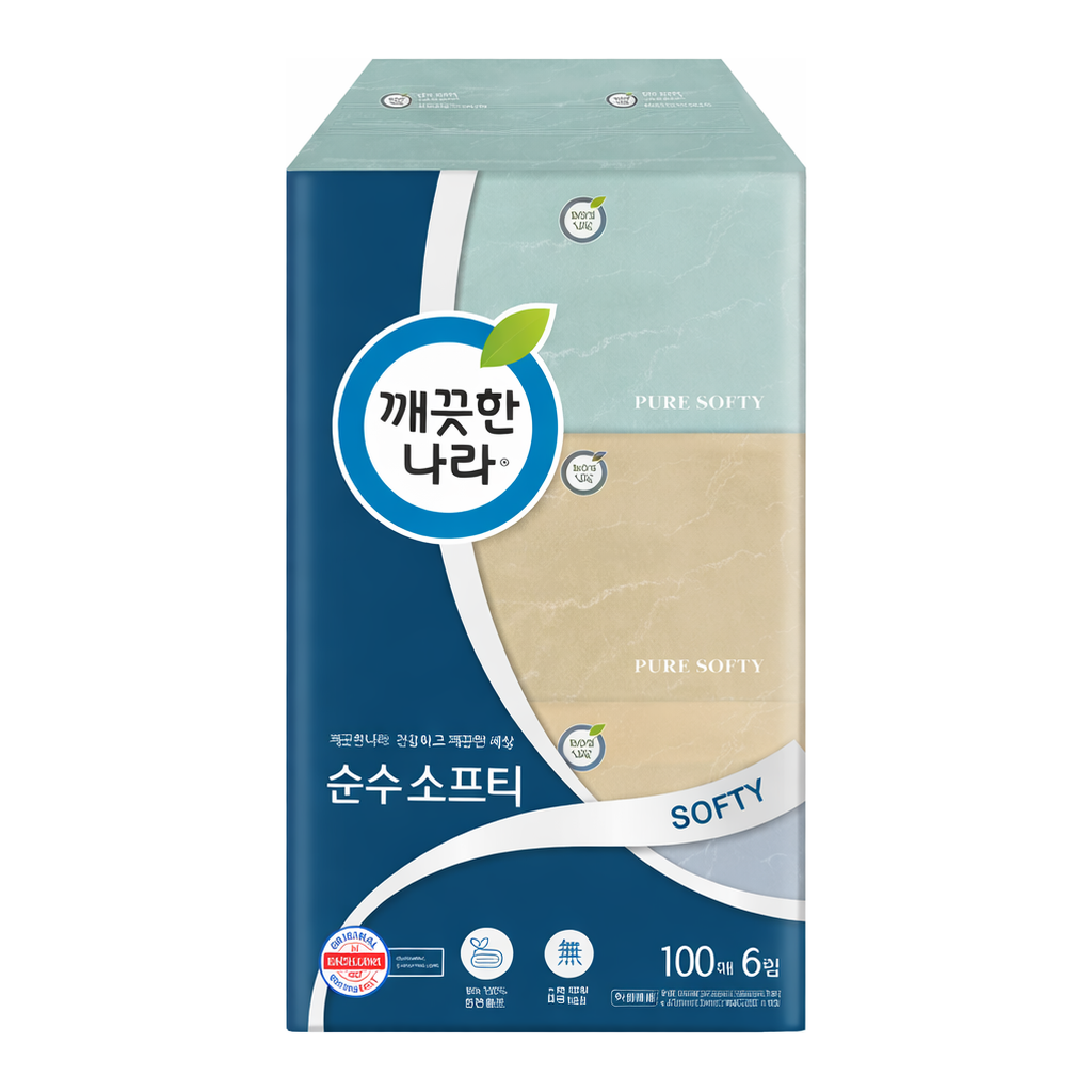 OFFICENEX [P]깨끗한나라 부드러운 미용티슈(100매*6입)