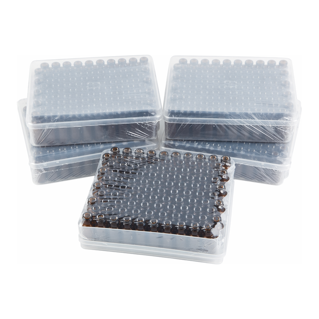 Restek Interlocked Vial/Insert, 300uL Amber, 9mm Thread 500-pk