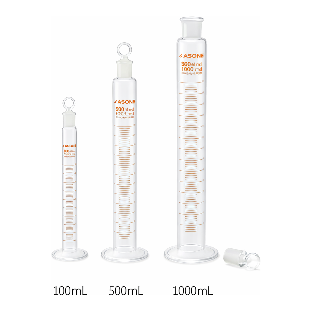 AS ONE Graduated Cylinder With Plug (Borosilicate Glass 3.3) 10mLand others