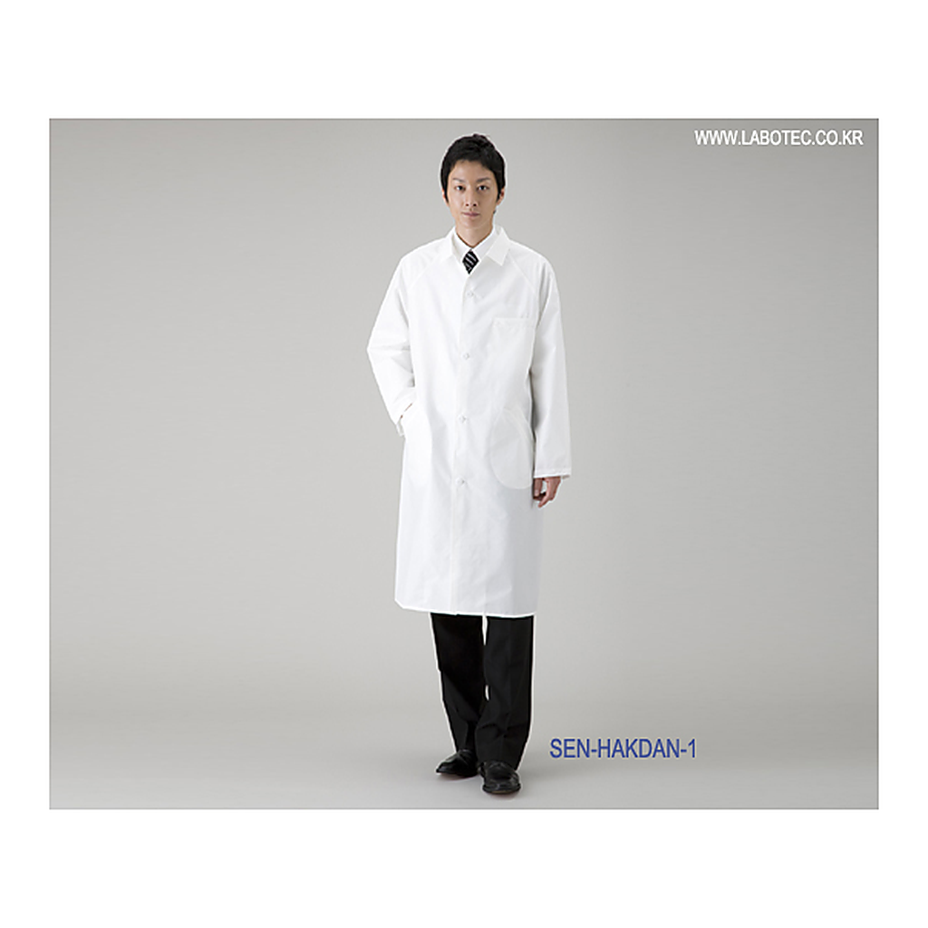 AS ONE White Lab Coat Men-Single (urethane laminate processing), 남성용 랩코트 싱글 (우레탄 가공)