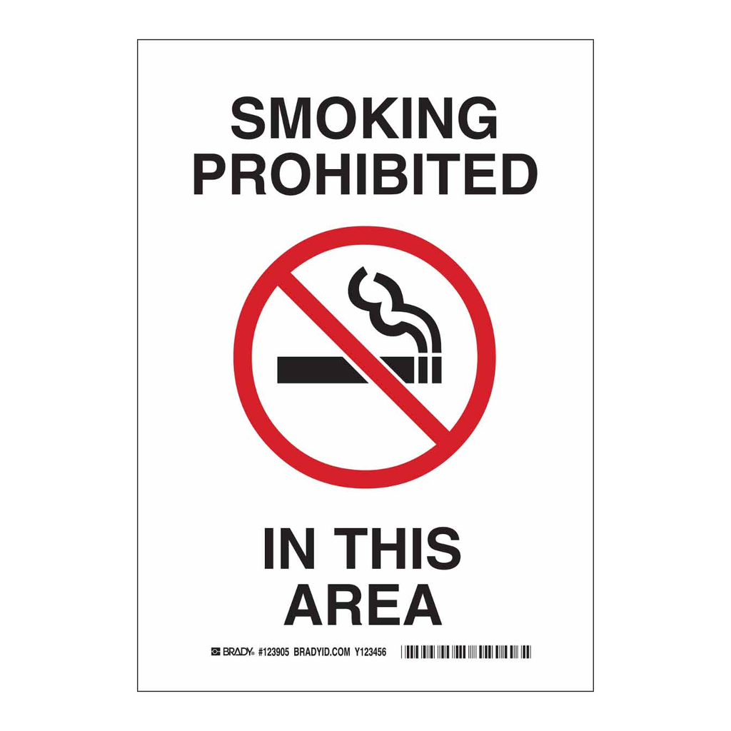 Brady Smoking Prohibited In This Area Sign