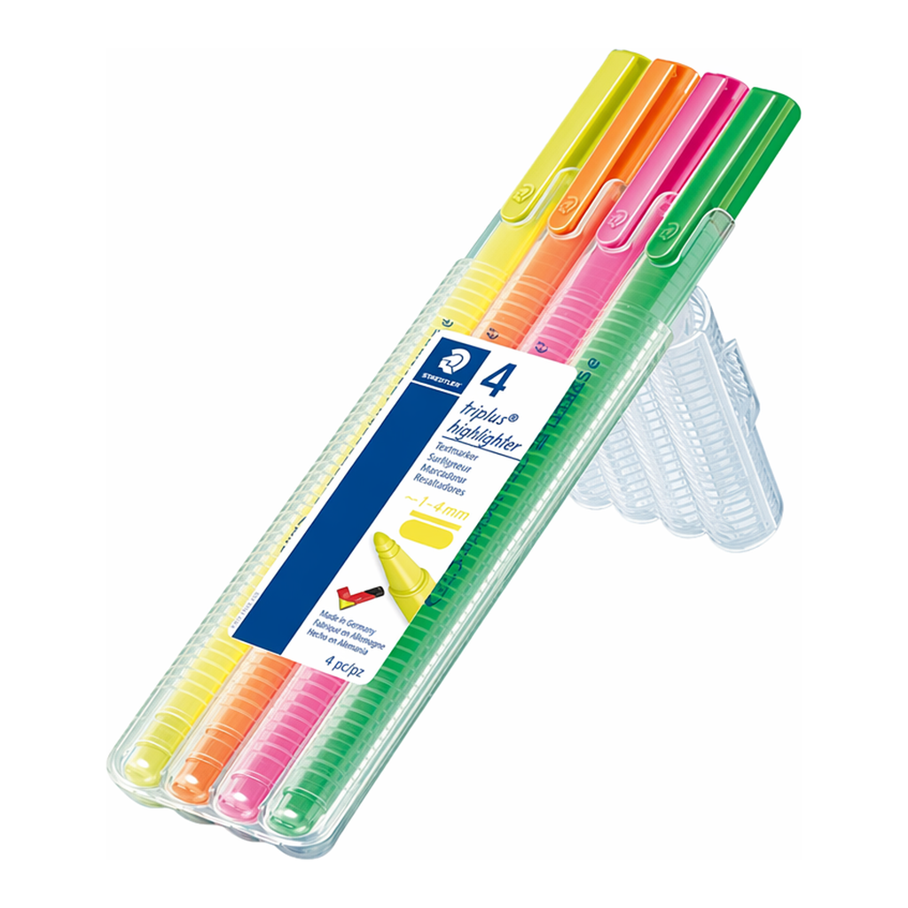 OFFICENEX 스테들러 362SB4 트리플러스형광펜4색세트(4.0mm)