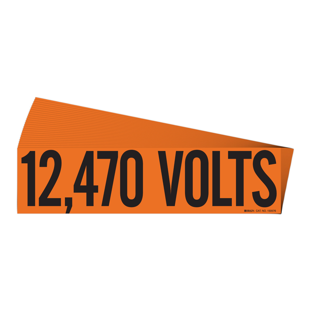 Brady 12,470 Volts Conduit and Voltage Labels