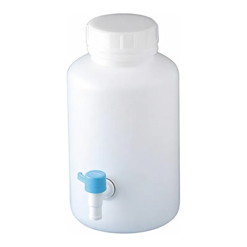AS ONE Carboy with Lever Cock (Wide-Mouth, Round), 레버콕 하구병(광구, 원형)