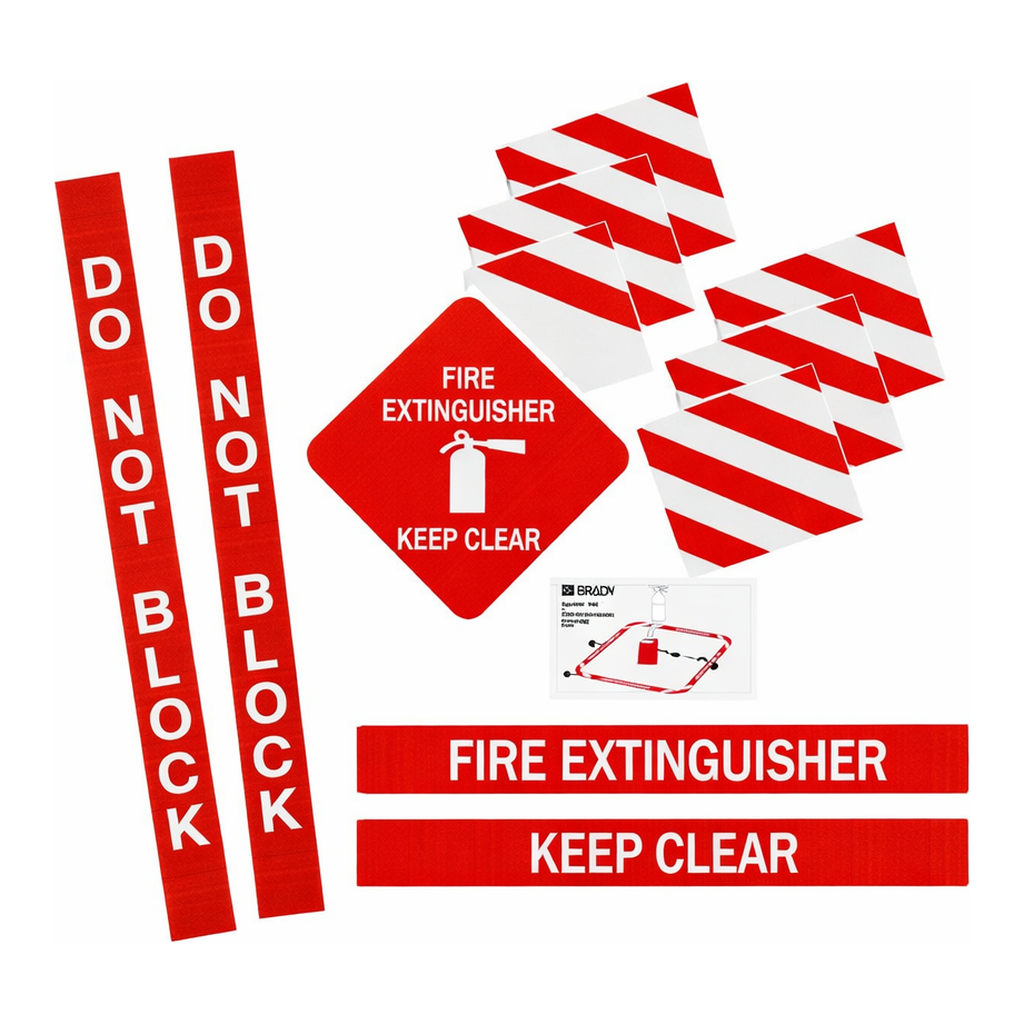 Brady Fire Extinguisher Floor Marking Kit with Sign and Border