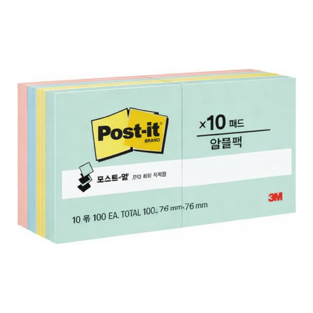 OFFICENEX 3M 포스트잇 팝업 리필 컬렉션팩 KR330-10 비치사이드카페 76x76mm 총1,000장/10패드