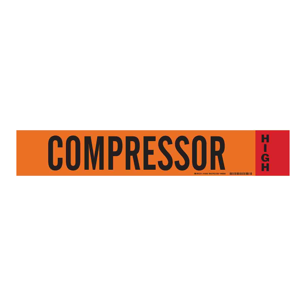 Brady Ammonia (IIAR) Pipe Marker: Compressor