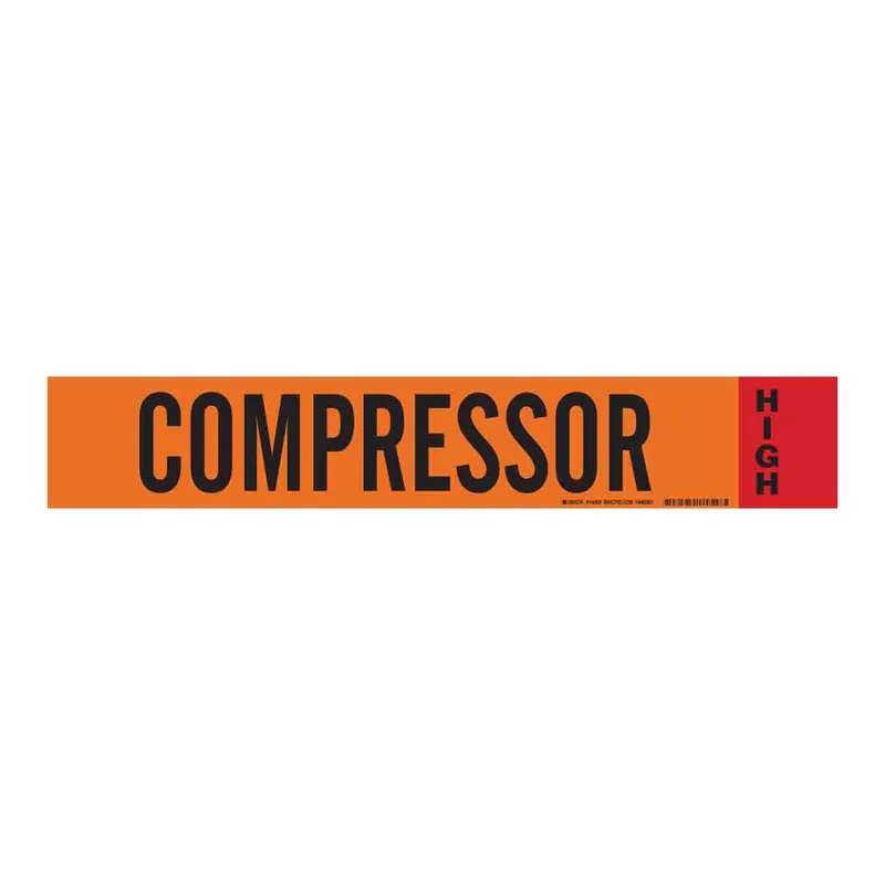 Brady Ammonia (IIAR) Pipe Marker: Compressor