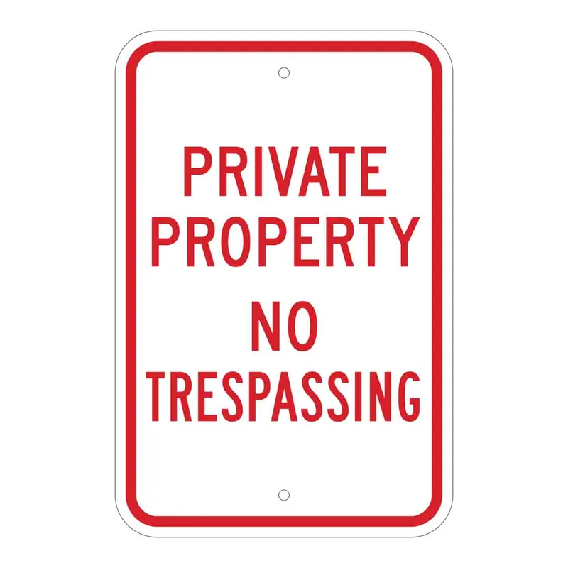 Brady Private Property No Trespassing Sign