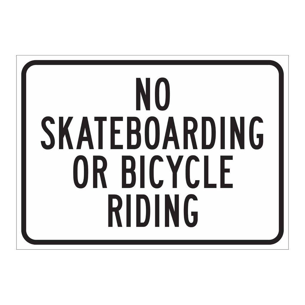 Brady No Skateboarding Or Bicycle Riding Sign