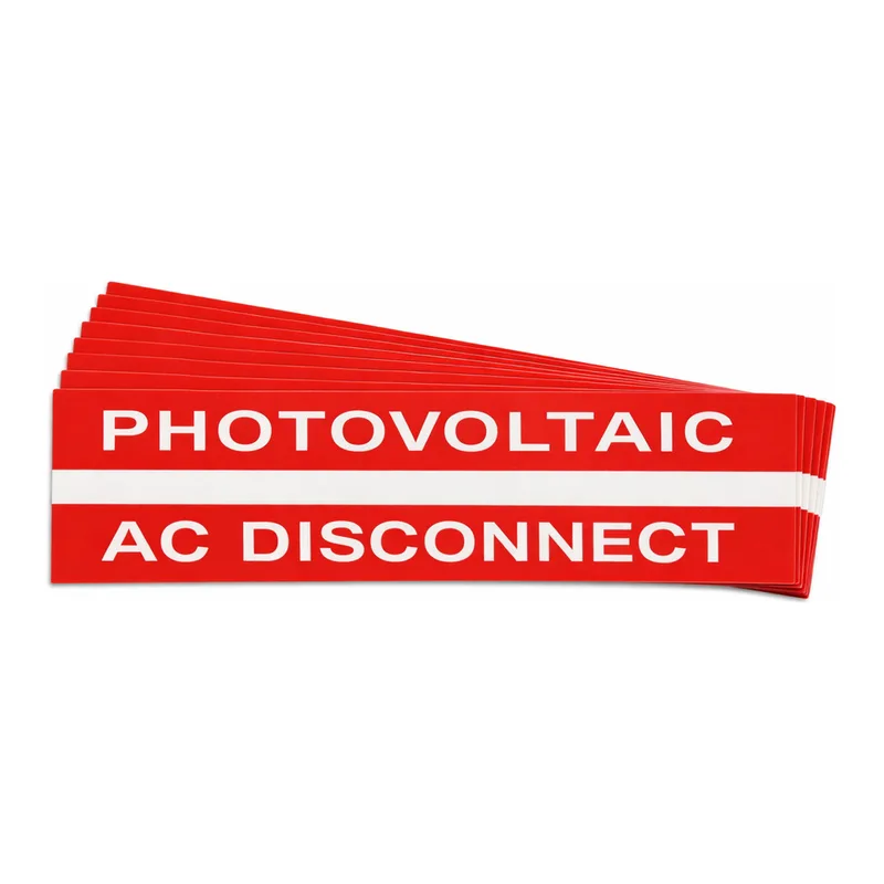 Brady Pre-Printed SOLAR AC DISCONNECT Warning Labels