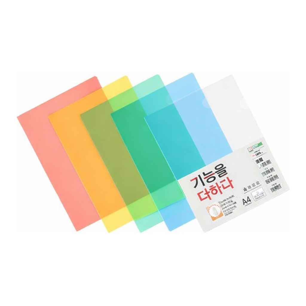 OFFICENEX 문화 고투명 클리어홀더(A4/10매/팩/적색/F492-75)