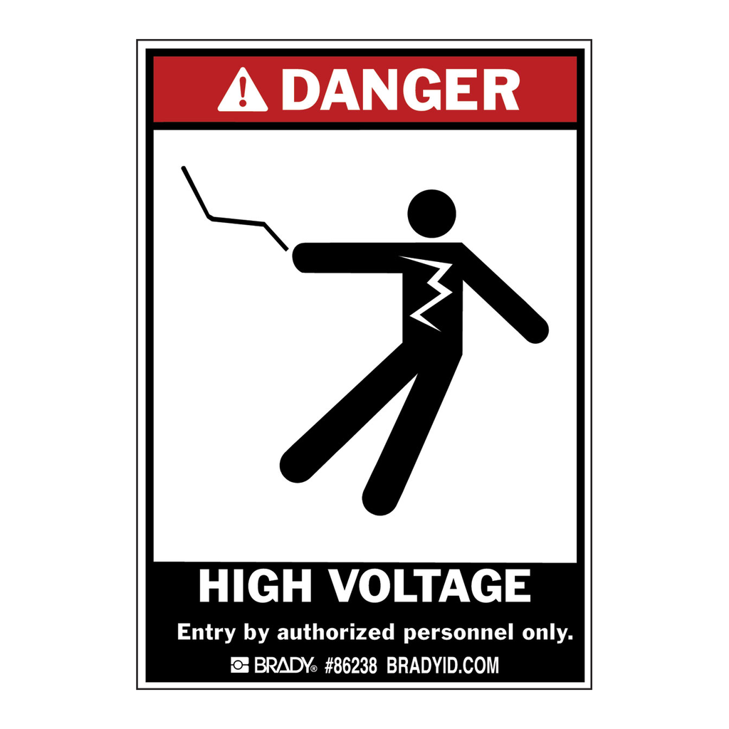 Brady DANGER High Voltage Labels
