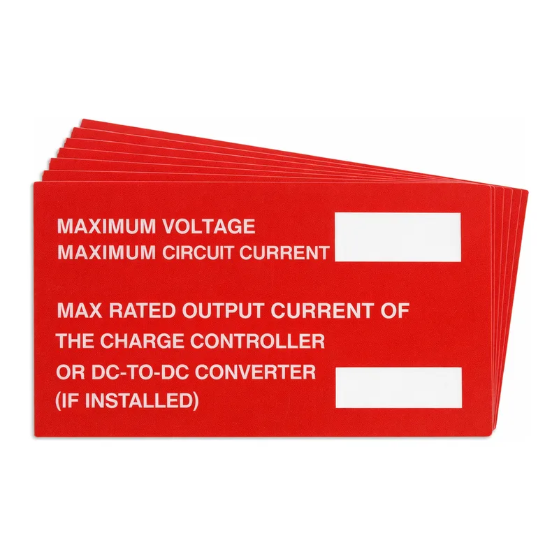 Brady Pre-Printed SOLAR MAX VOLTAGE Warning Labels