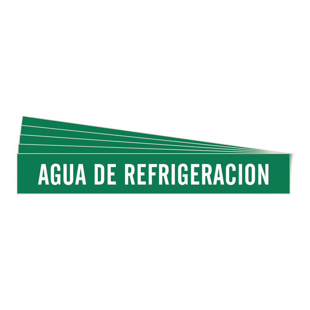 Brady Self-Adhesive Pipe Marker: AGUA DE REFRIGERACION
