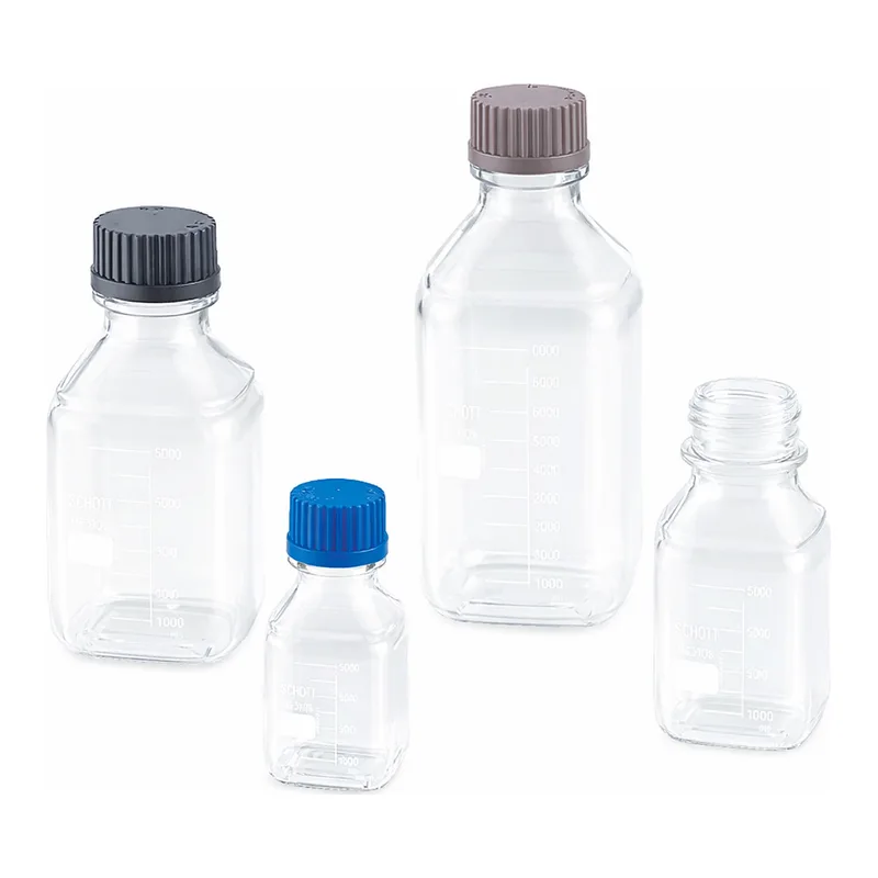 AS ONE Screw-Top Bottle Square White Duran®, 스크루캡병,각형(듀란)