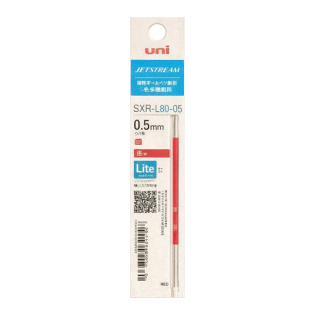 OFFICENEX 유니 제트스트림 라이트터치 잉크 다색용 리필 0.5 적색(SXR-L80-05)