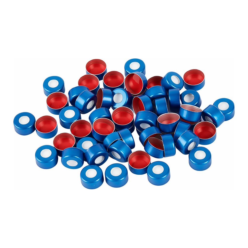 Restek Caps, Crimp Seal, 11mm Blue PTFE/SIL Pack of 100