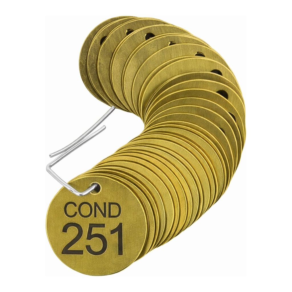 Brady Stamped Brass Valve Tags COND Condensate