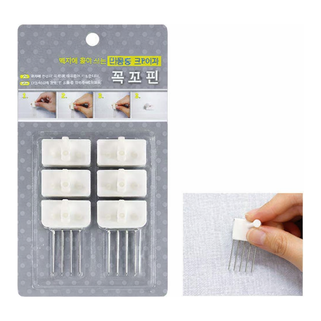 OFFICENEX 꼭꼬핀(6개입/50x30x13mm/천하지엘씨)일자형