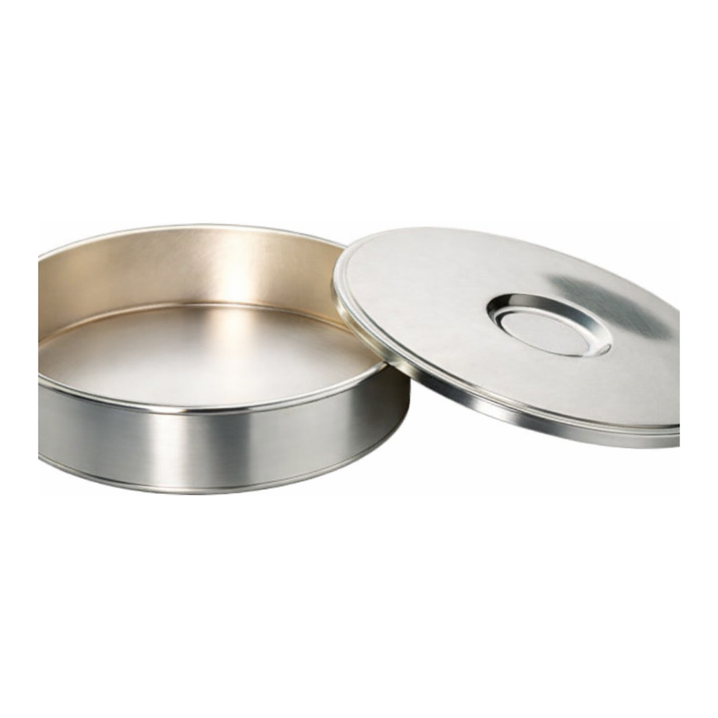 Thermo Fisher Scientific U.S. Standard Brass and Stainless Steel Test Sieve Receivers, Brass with skirt; For 8 in. dia. sieves; Depth: 2 in.