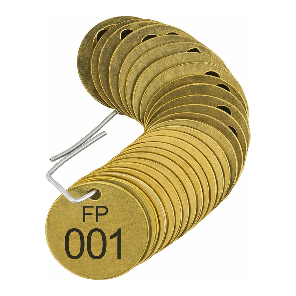 Brady Stamped Brass Valve Tags FP Fire Protection