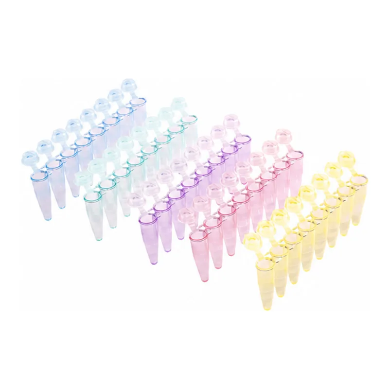 ProCycle StableStrip 0.2mL 8-Strip PCR Tubes with Attached Individual Flat Caps, Assorted Colors