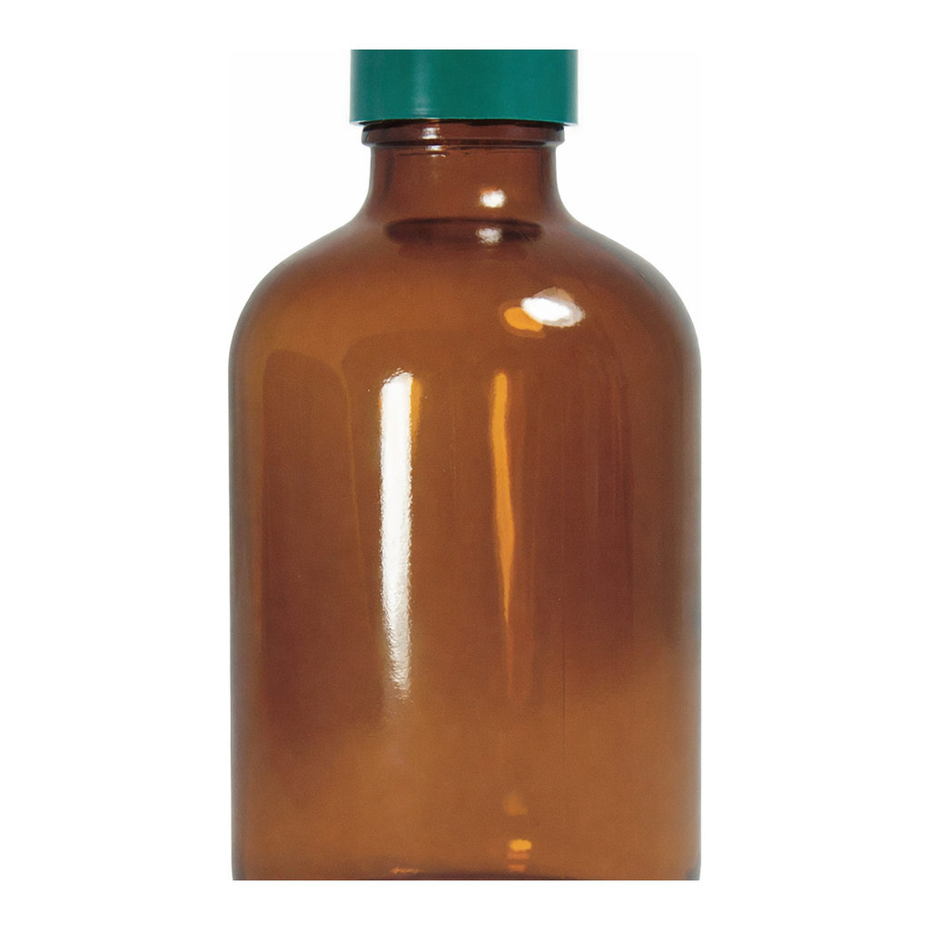 Thermo Fisher Scientific Amber Boston Round Bottles, Ultra Clean, With Green thermoset F217 and PTFE lined cap; 20mm-400; 1 oz (30mL); 432/Cs