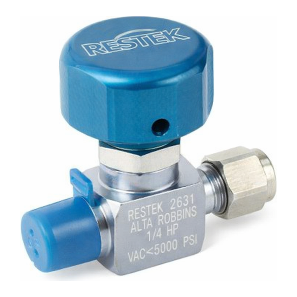 Restek Sample Cylinder Valve UHP, 1/4in Male NPT x 1/4in Male Compression, 5000psig DOT press rat
