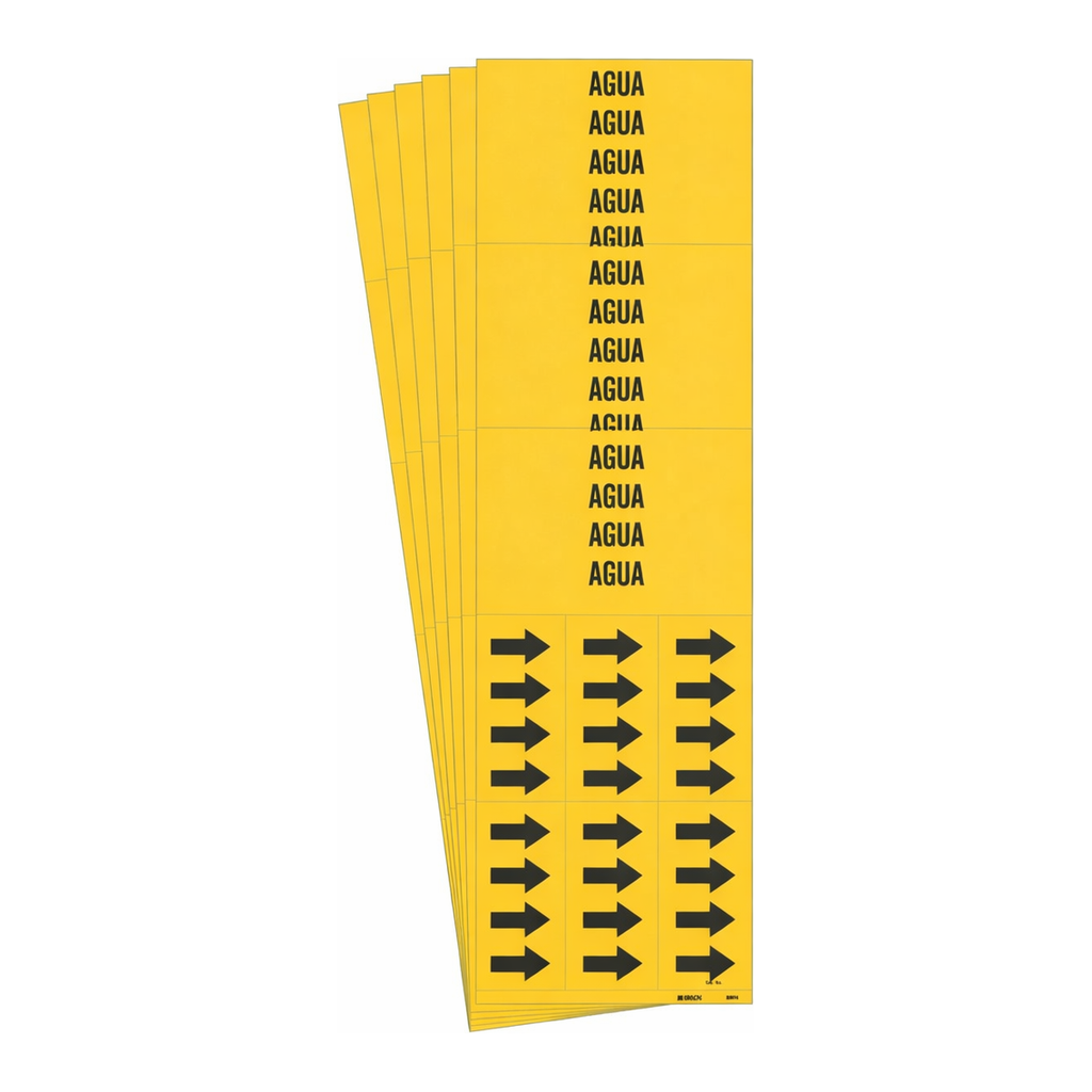 Brady Self-Adhesive Pipe Marker: AGUA