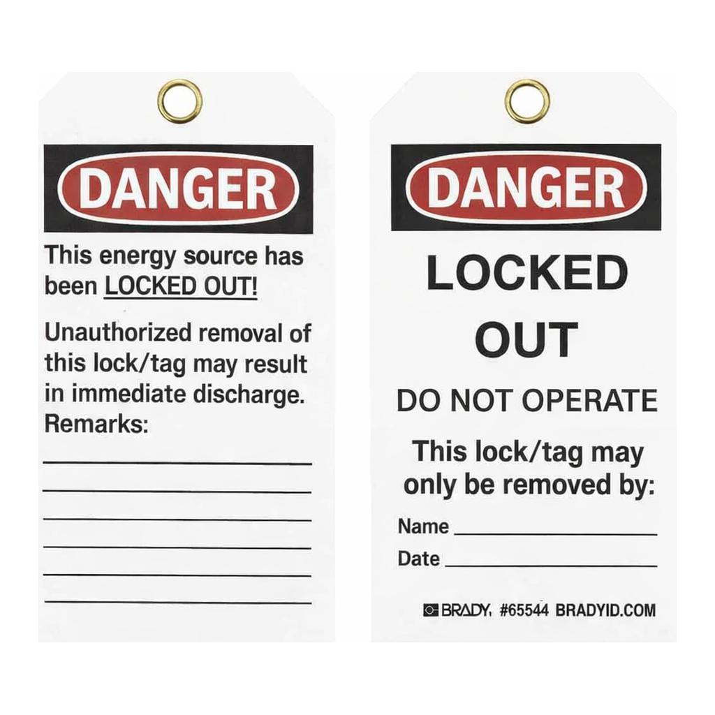 Brady DANGER Locked Out Do Not Operate Lockout Tagout Tags