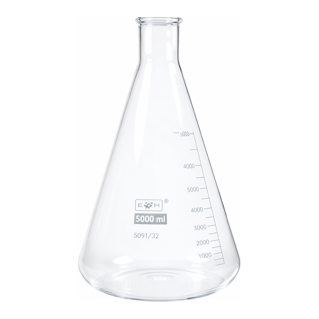 GOEL Large Capacity Flask, Erlenmeyer, Graduated, Conical, Narrow Mouth