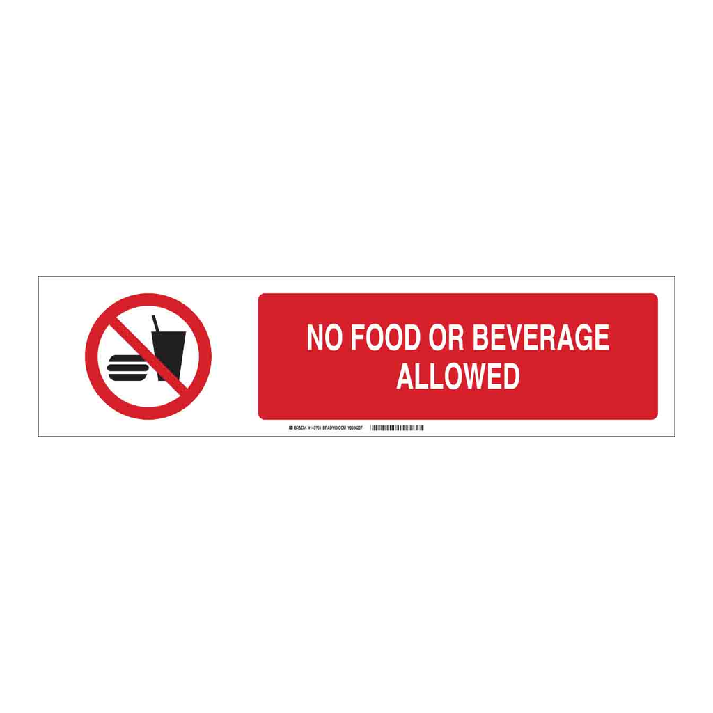 Brady No Food Or Beverage Allowed Slider Sign