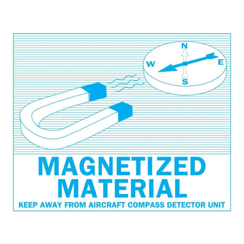 Brady MAGNETIZED MATERIAL KEEP AWAY FROM AIRCRAFT COMPASS DETECTOR UNIT Label