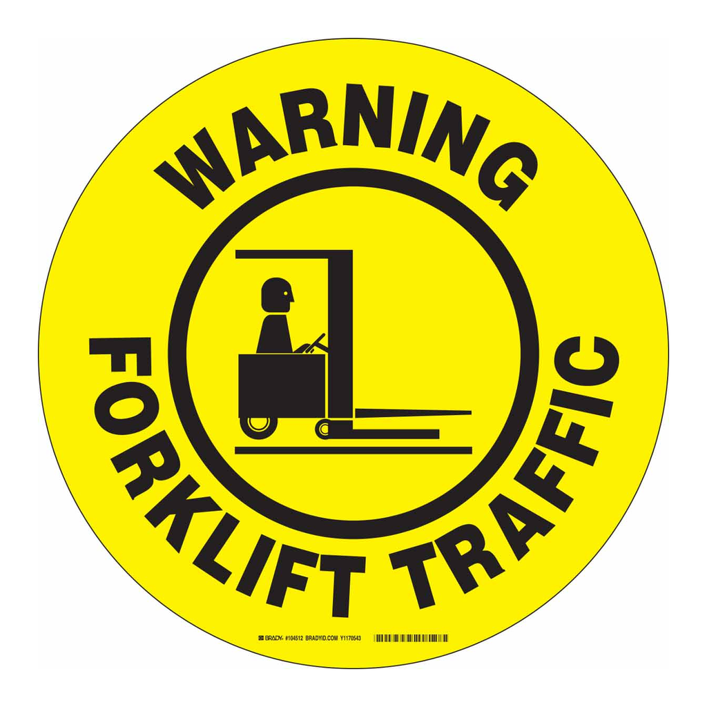 Brady WARNING FORKLIFT TRAFFIC ToughStripe Floor Sign
