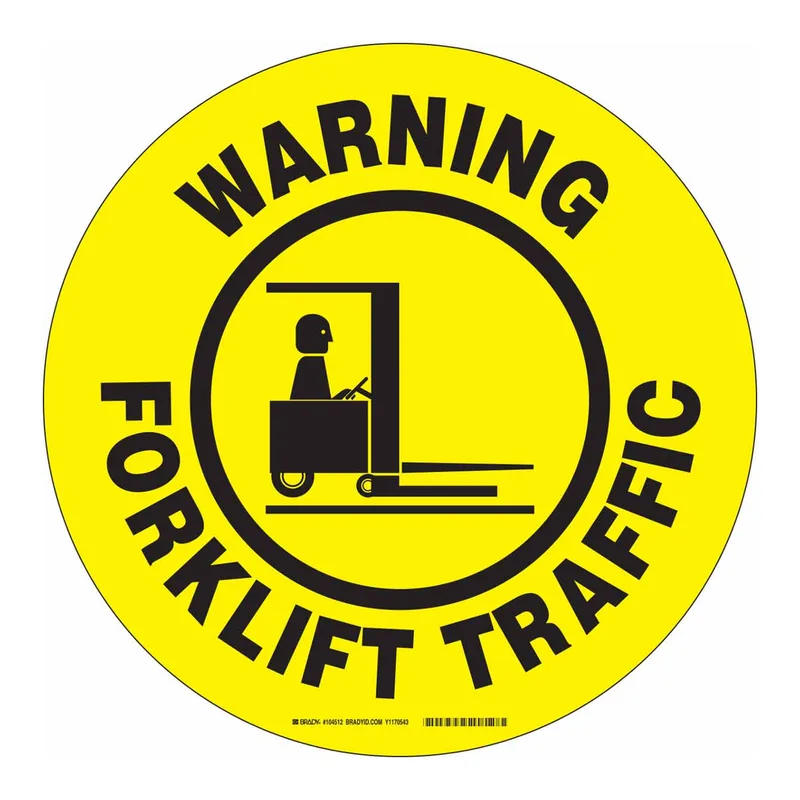 Brady WARNING FORKLIFT TRAFFIC ToughStripe Floor Sign