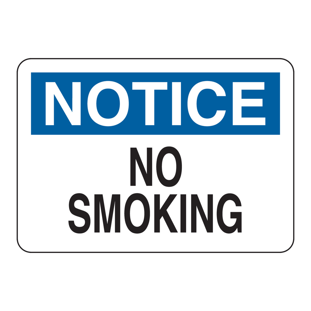 Brady NOTICE No Smoking Sign