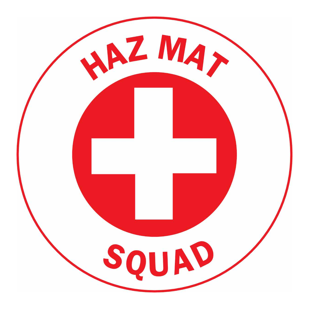 Brady HAZ MAT SQUAD Hard Hat Labels