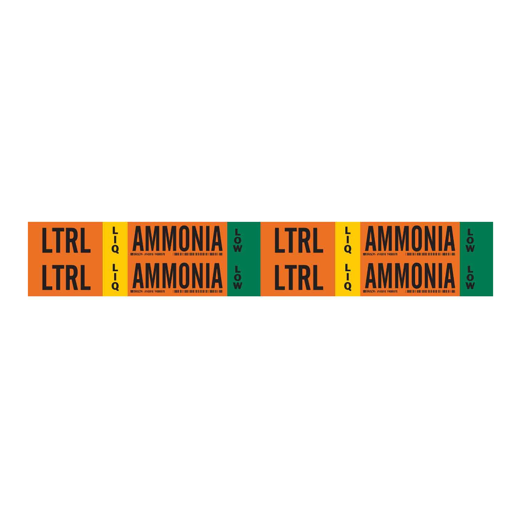 Brady LTRL LIQ AMMONIA LOW Pipe Marker