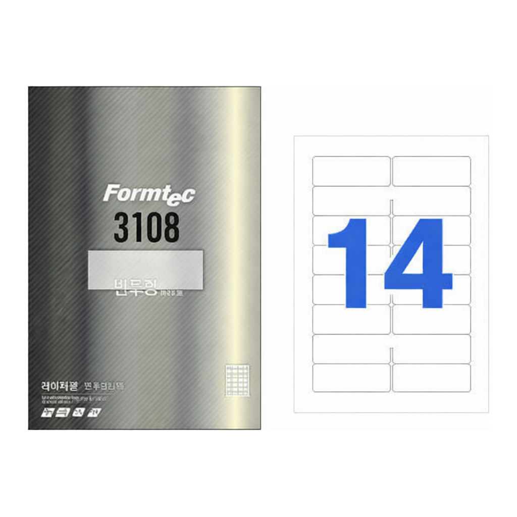 OFFICENEX 레이저용 반투명 라벨(14칸/10매/LC-3108/폼텍)