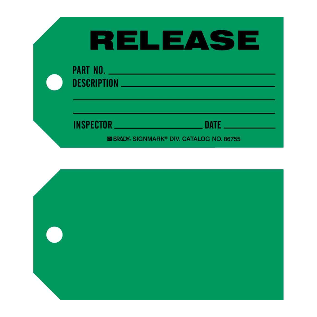 Brady RELEASE Production Tag