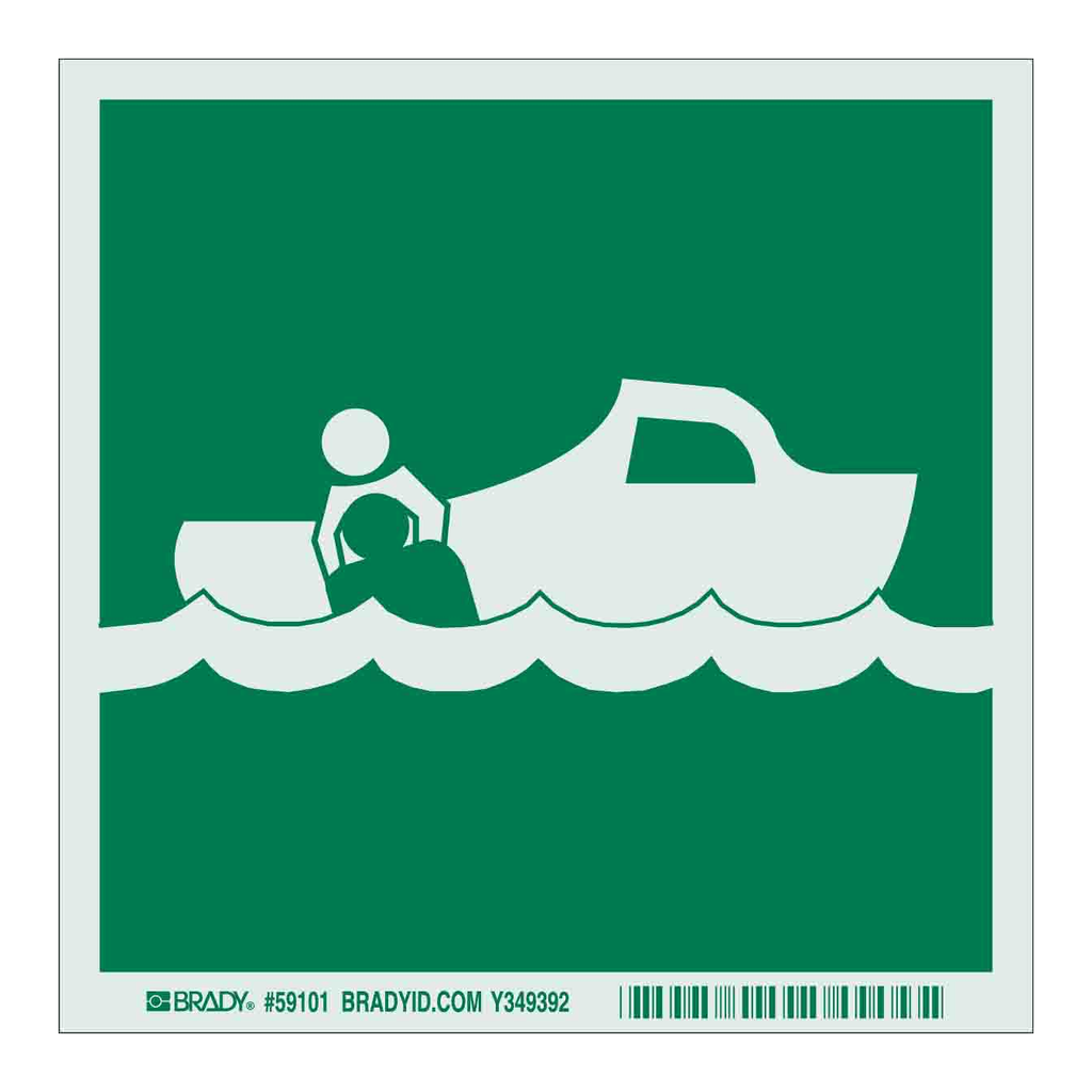 Brady BradyGlo Boat Rescue Sign
