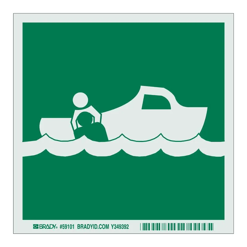 Brady BradyGlo Boat Rescue Sign